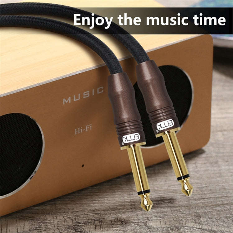 EMK 6.35mm Male to Male 3 Section Gold-plated Plug Cotton Braided Audio Cable for Guitar Amplifie...