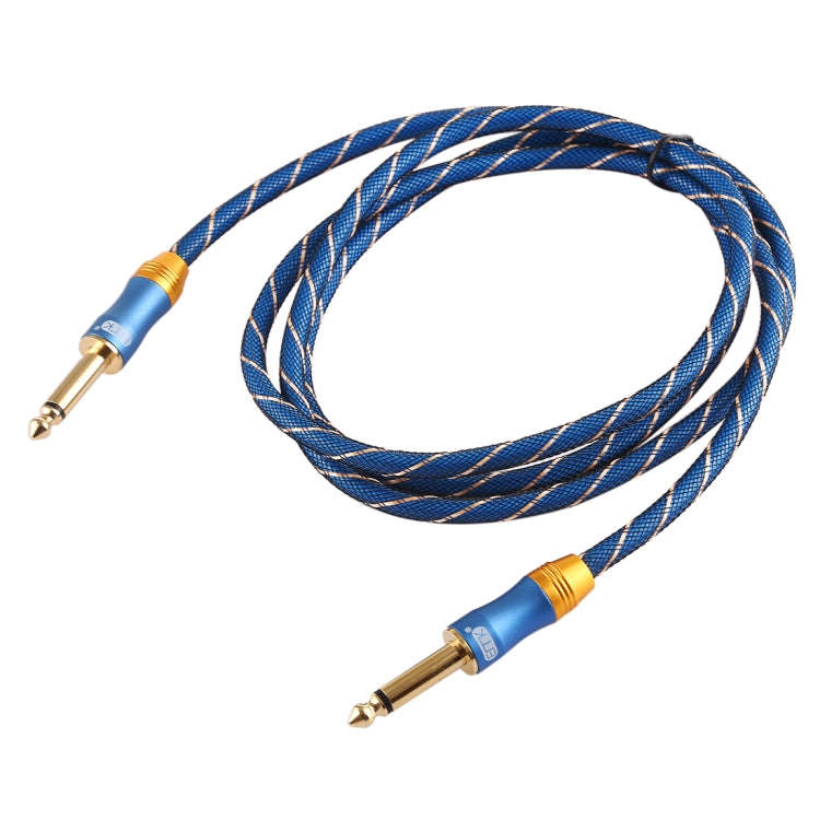 EMK 6.35mm Male to Male 3 Section Gold-plated Plug Grid Nylon Braided Audio Cable for Speaker Amp...