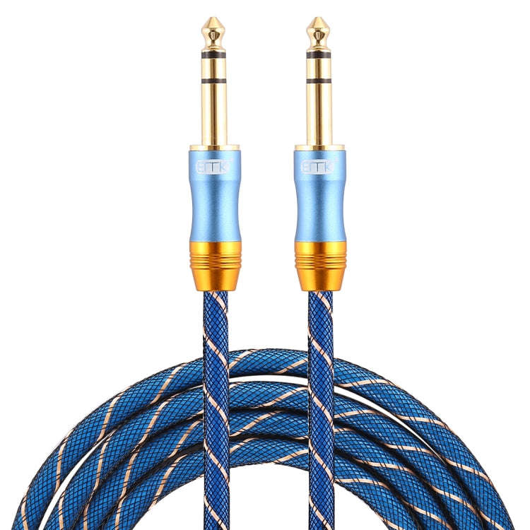 EMK 6.35mm Male to Male 4 Section Gold-plated Plug Grid Nylon Braided Audio Cable for Speaker Amp...
