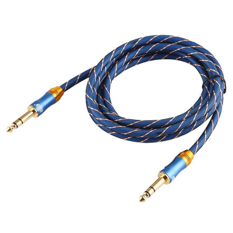 EMK 6.35mm Male to Male 4 Section Gold-plated Plug Grid Nylon Braided Audio Cable for Speaker Amp...