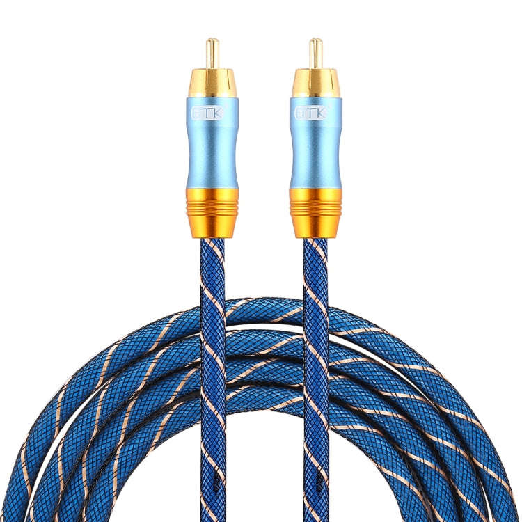 EMK 8mm RCA Male to 6mm RCA Male Gold-plated Plug Grid Nylon Braided Audio Coaxial Cable for Spea...