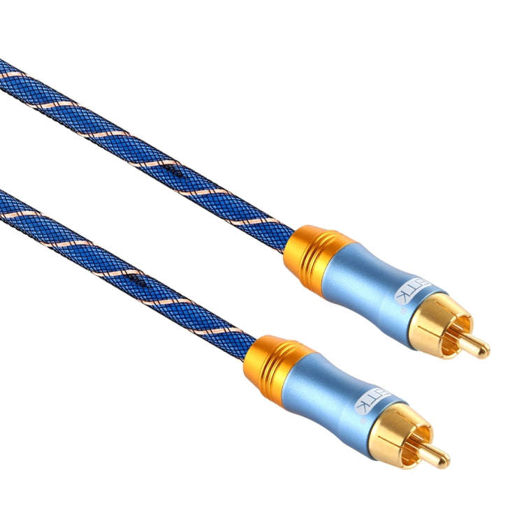 EMK 8mm RCA Male to 6mm RCA Male Gold-plated Plug Grid Nylon Braided Audio Coaxial Cable for Spea...