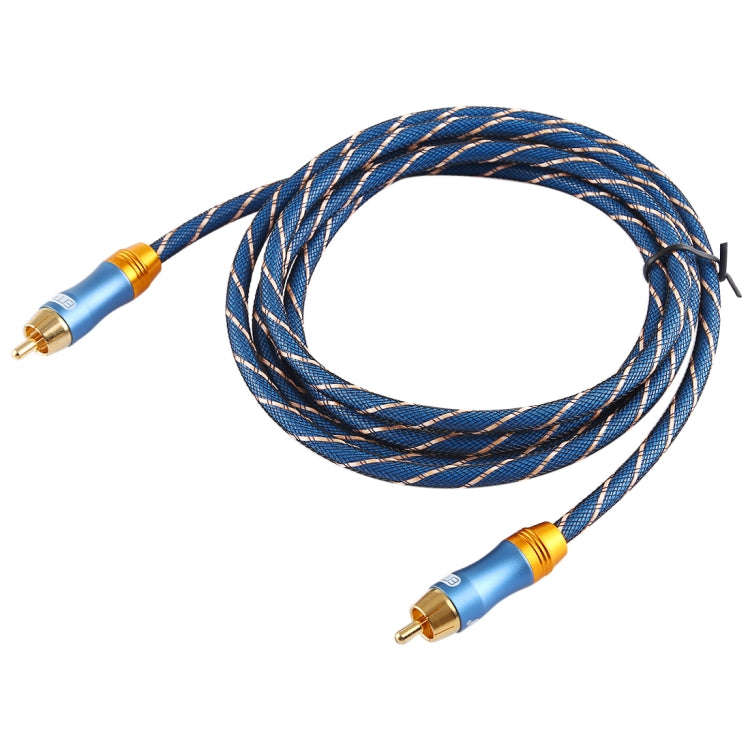 EMK 8mm RCA Male to 6mm RCA Male Gold-plated Plug Grid Nylon Braided Audio Coaxial Cable for Spea...