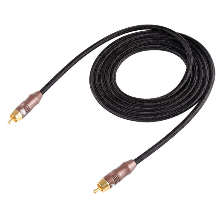 EMK 8mm RCA Male to 6mm RCA Male Gold-plated Plug Cotton Braided Audio Coaxial Cable for Speaker ...