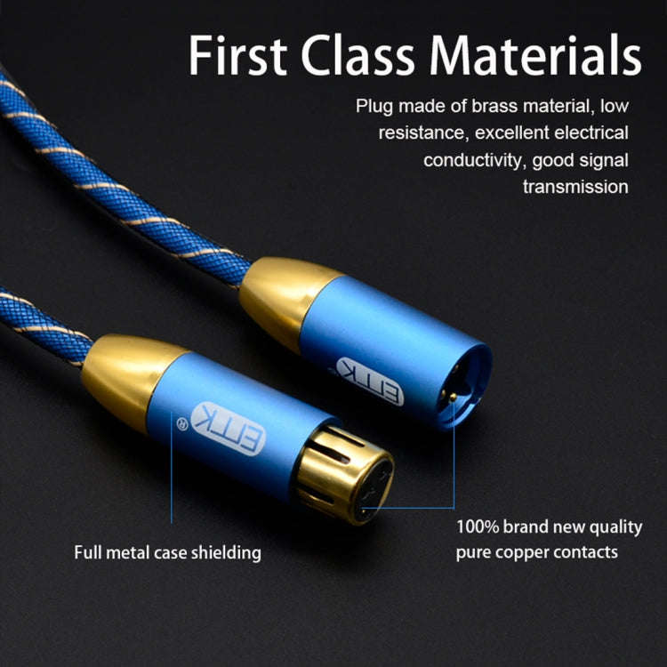 EMK XLR Male to Female Gold-plated Plug Grid Nylon Braided Cannon Audio Cable for XLR Jack Device...