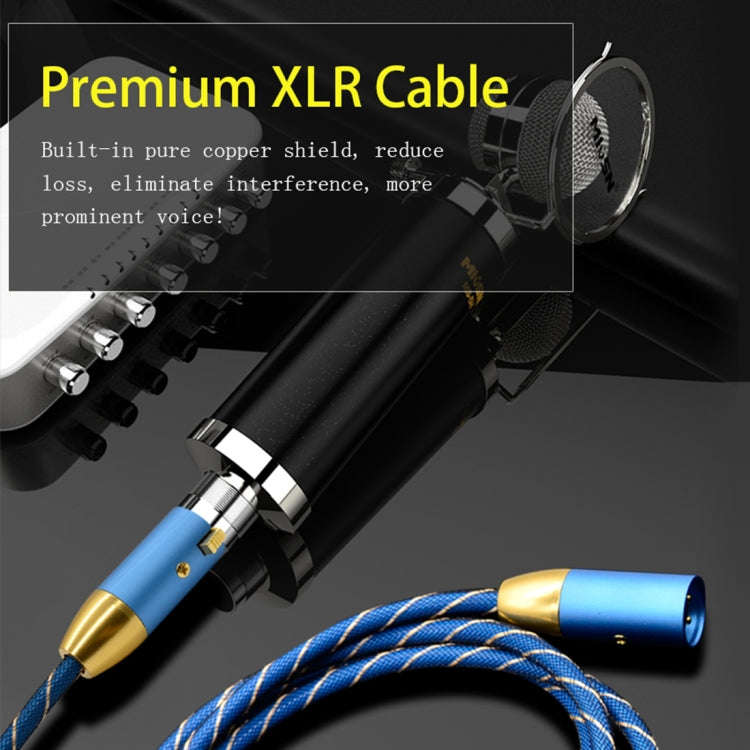 EMK XLR Male to Female Gold-plated Plug Grid Nylon Braided Cannon Audio Cable for XLR Jack Device...