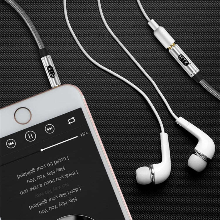 EMK 3.5mm Male to Female Gold-plated Plug Cotton Braided Audio Cable for Speaker / Notebooks / He...