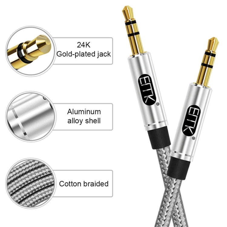 EMK 3.5mm Male to Male Gold-plated Plug Cotton Braided Audio Cable for Speaker / Notebooks / Head...