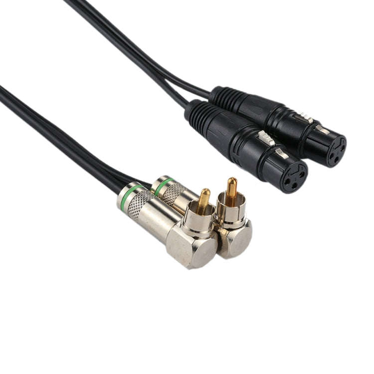 2 RCA Elbow Male to 2 x 3 Pin XLR CANNON Female Audio Connector Adapter Cable for Microphone / Au...
