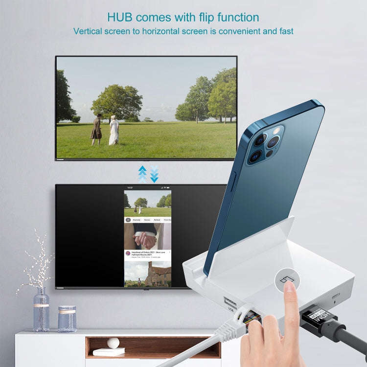 THT-020-1 Multi-functional HD Display Screen Converter with Network Card Function & Charging Base