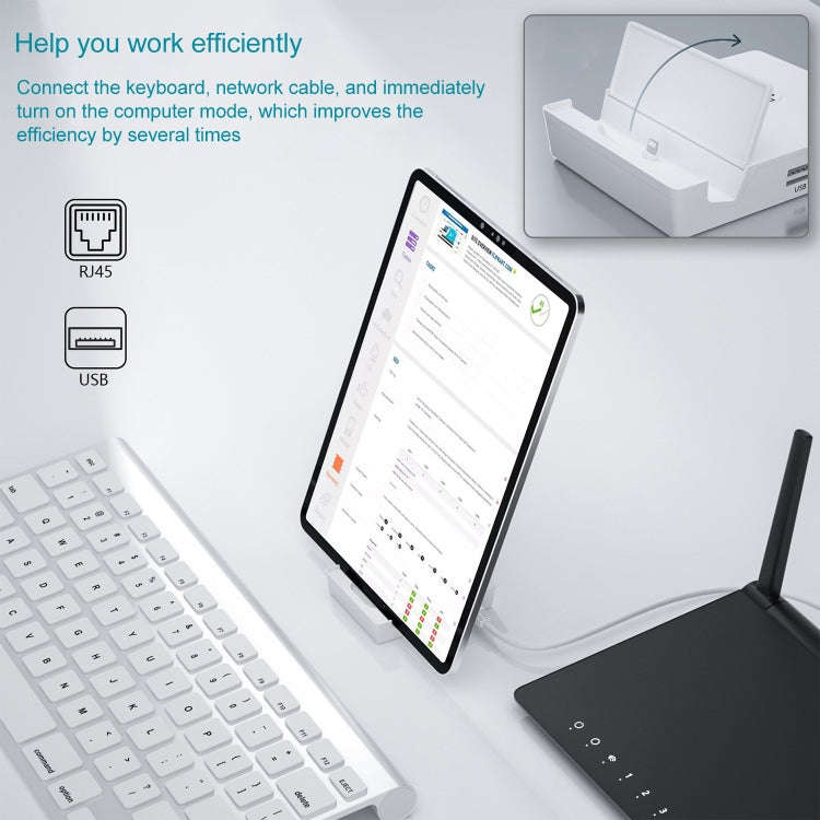 THT-020-1 Multi-functional HD Display Screen Converter with Network Card Function & Charging Base