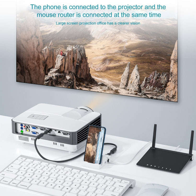 THT-020-1 Multi-functional HD Display Screen Converter with Network Card Function & Charging Base