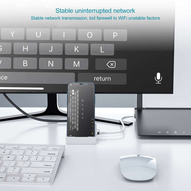 THT-020-1 Multi-functional HD Display Screen Converter with Network Card Function & Charging Base