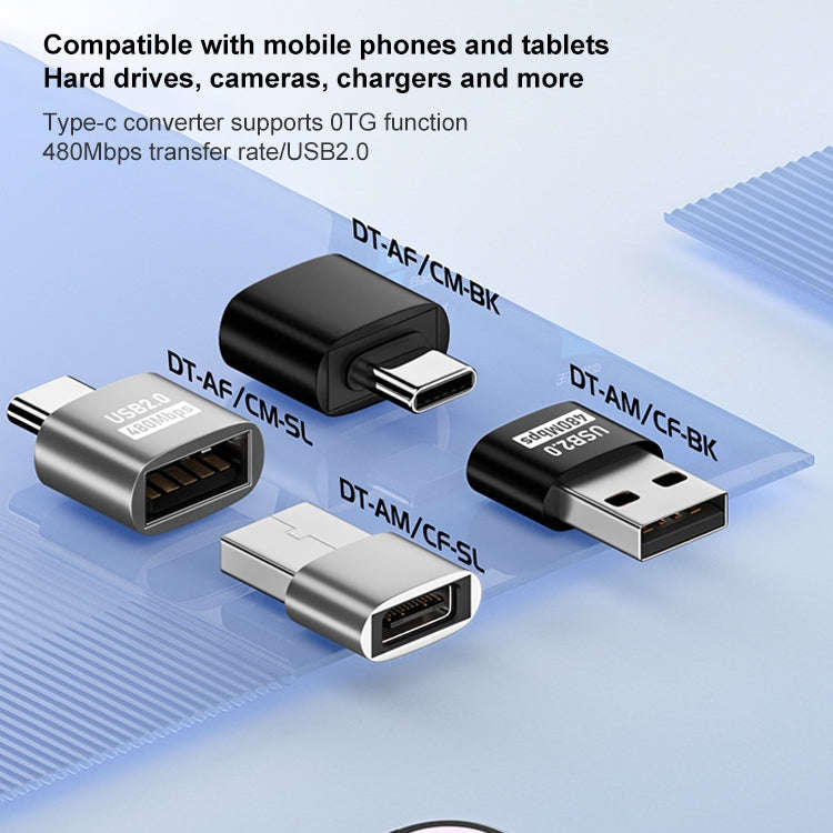 USB 2.0 Female to Type-C Male Adapter (Black)