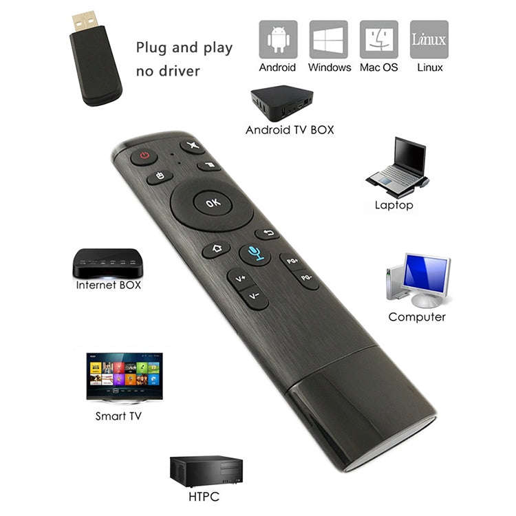 Q5 Gyroscope + Voice Foreign Version USB 2.4G Wireless Voice Flying Mouse Remote Control, Support...