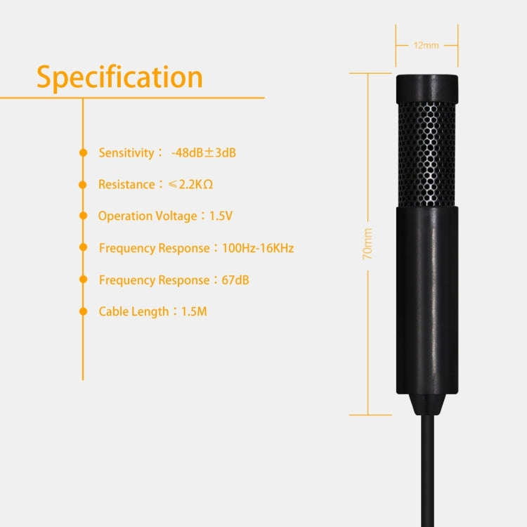 Yanmai SF555 Mini Professional 3.5mm Jack Studio Stereo Condenser Recording Microphone, Cable Len...