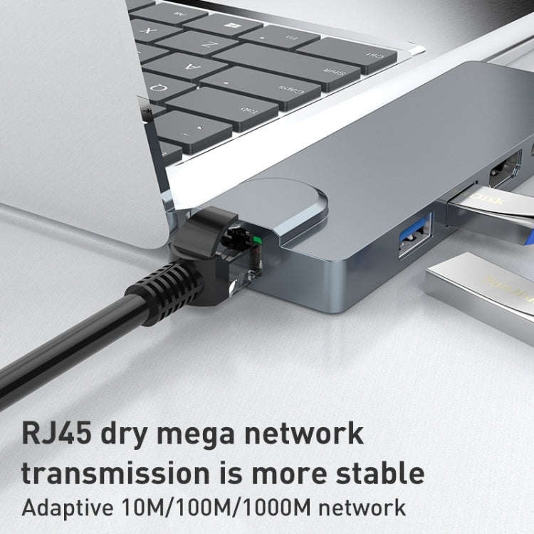 Rocketek SHL731 8 in 1 60W PD / RJ45 / 4K HDMI / USB 3.0 HUB Adapter for Surface Pro 3 / 4 / GO