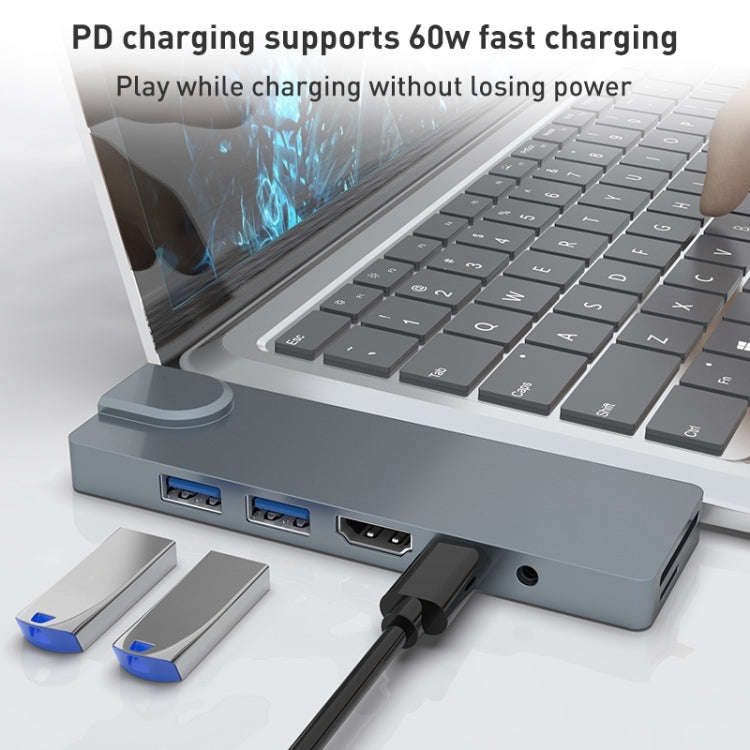 Rocketek SHL731 8 in 1 60W PD / RJ45 / 4K HDMI / USB 3.0 HUB Adapter for Surface Pro 3 / 4 / GO