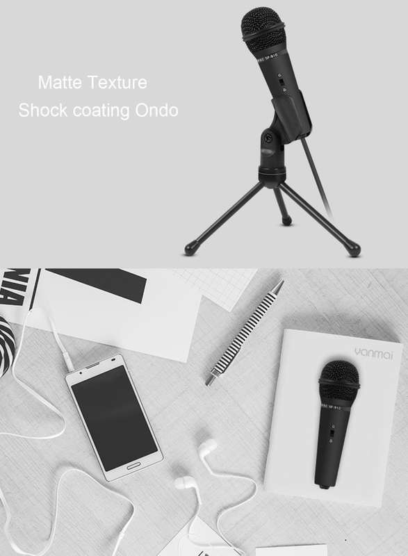Yanmai SF-910 Professional Condenser Sound Recording Microphone with Tripod Holder, Cable Length:...