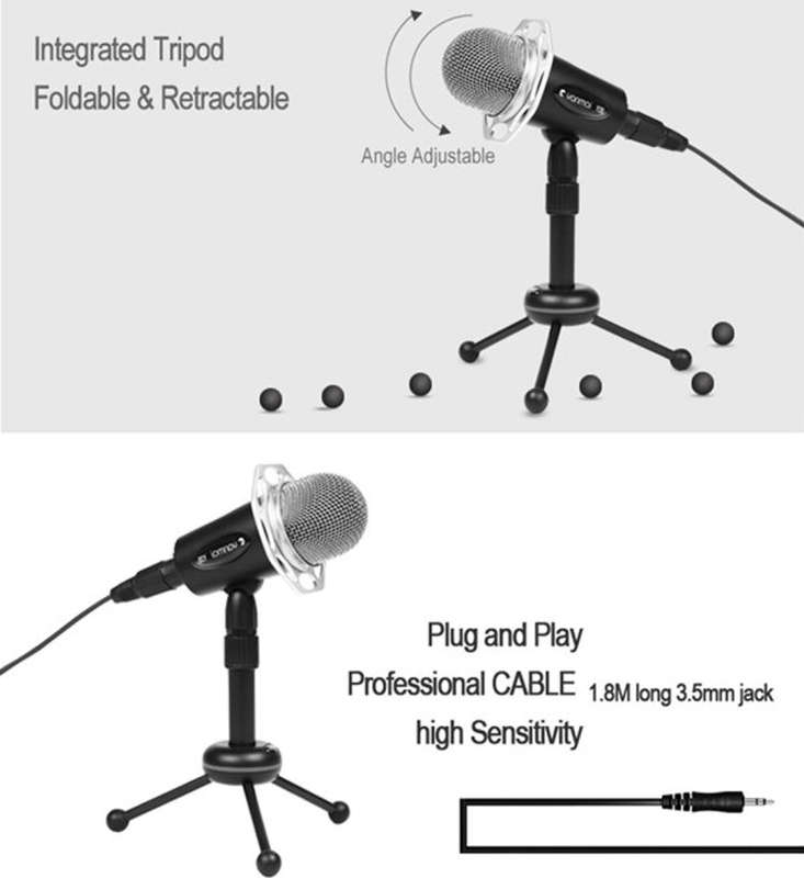 Yanmai Y20 Professional Game Condenser Microphone  with Tripod Holder, Cable Length: 1.8m, Compat...