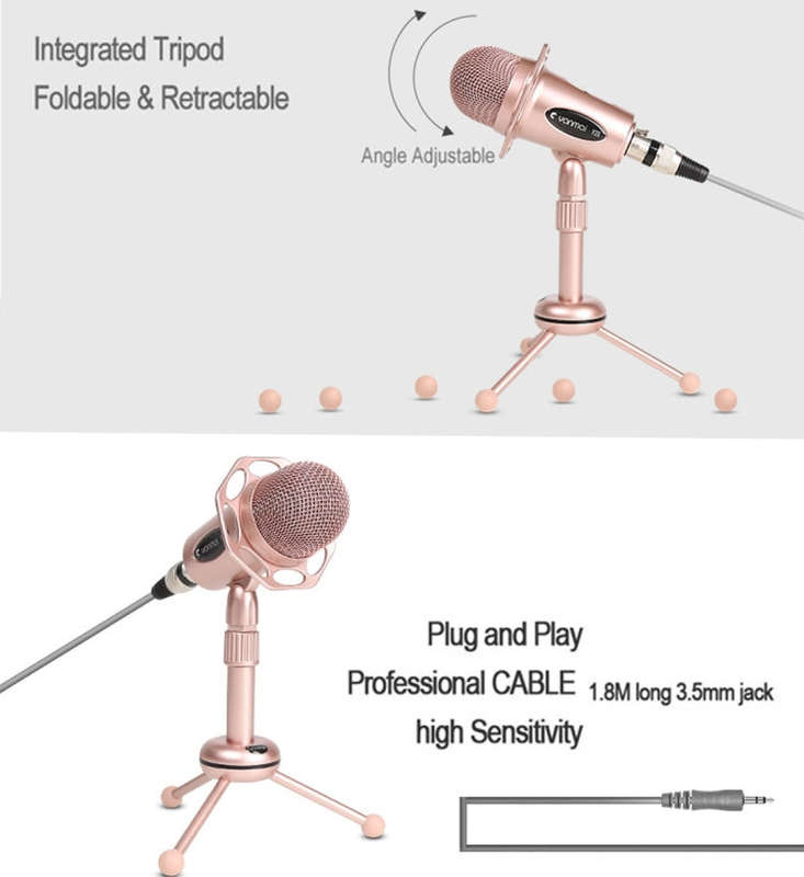 Yanmai Y20 Professional Game Condenser Microphone  with Tripod Holder, Cable Length: 1.8m, Compat...