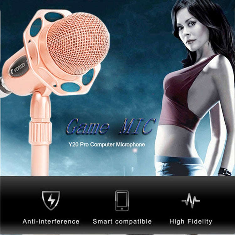 Yanmai Y20 Professional Game Condenser Microphone  with Tripod Holder, Cable Length: 1.8m, Compat...