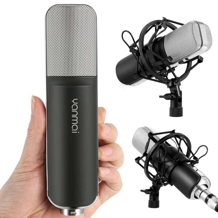Yanmai Q8 Professional Game Condenser Sound Recording Microphone with Holder, Compatible with PC ...