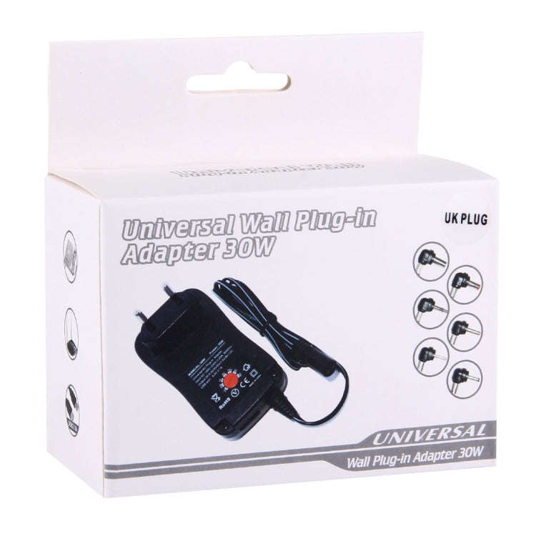UK Plug Universal 30W Power Wall Plug-in Adapter with 5V 2.1A USB Port, Tips: 8 PCS, Cable Length...