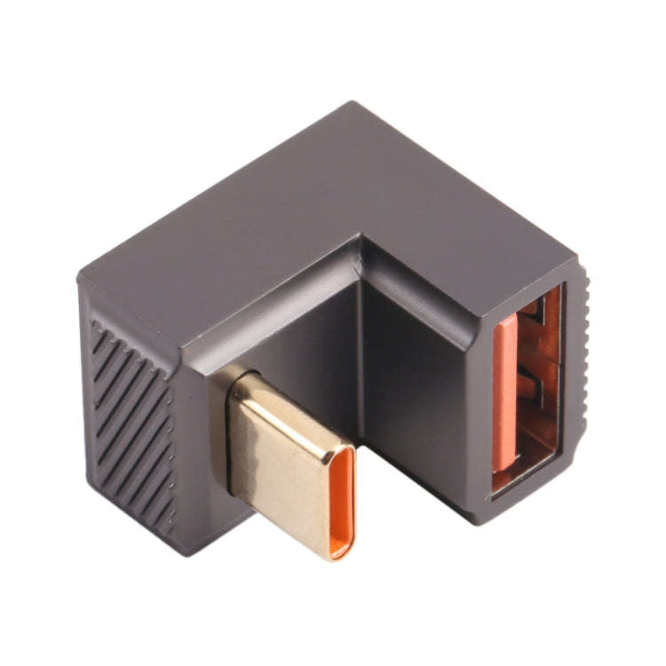USB-C / Type-C Male to USB Female 10 Gbps U-Shaped Elbow Charging Adapter (Gun Metal)