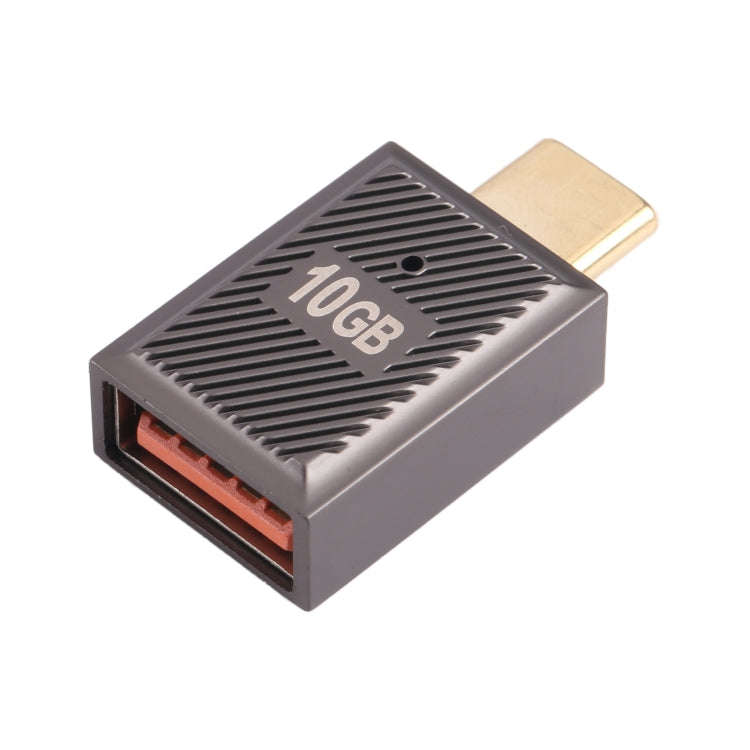 USB-C / Type-C Male to USB Female 10 Gbps Straight Charging Adapter (Gun Metal)
