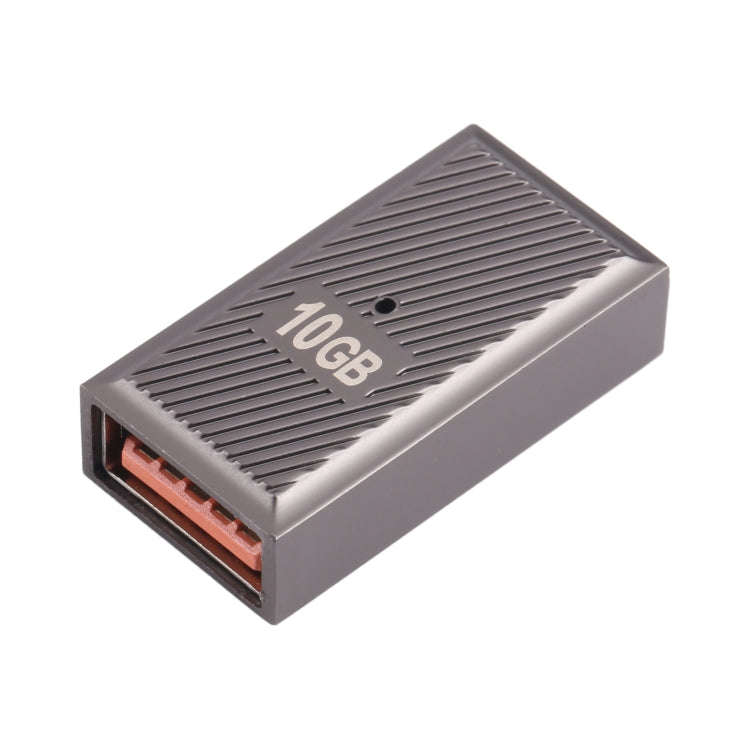 USB Female to USB-C / Type-C Female 10 Gbps Straight Charging Adapter (Gun Metal)