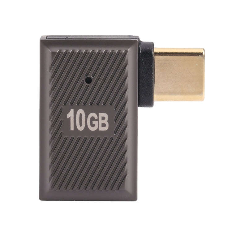 USB-C / Type-C Male to USB Female 10 Gbps 90 Degree Side Bend Charging Adapter (Gun Metal)