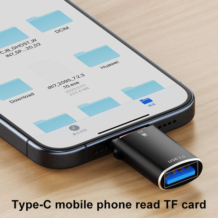 USB-C / Type-C to TF Card Multifunctional Card Reader Universal Adapter (Silver)