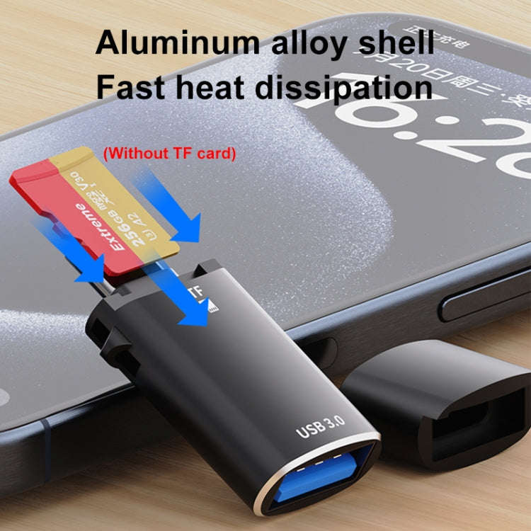 USB-C / Type-C to TF Card Multifunctional Card Reader Universal Adapter (Silver)