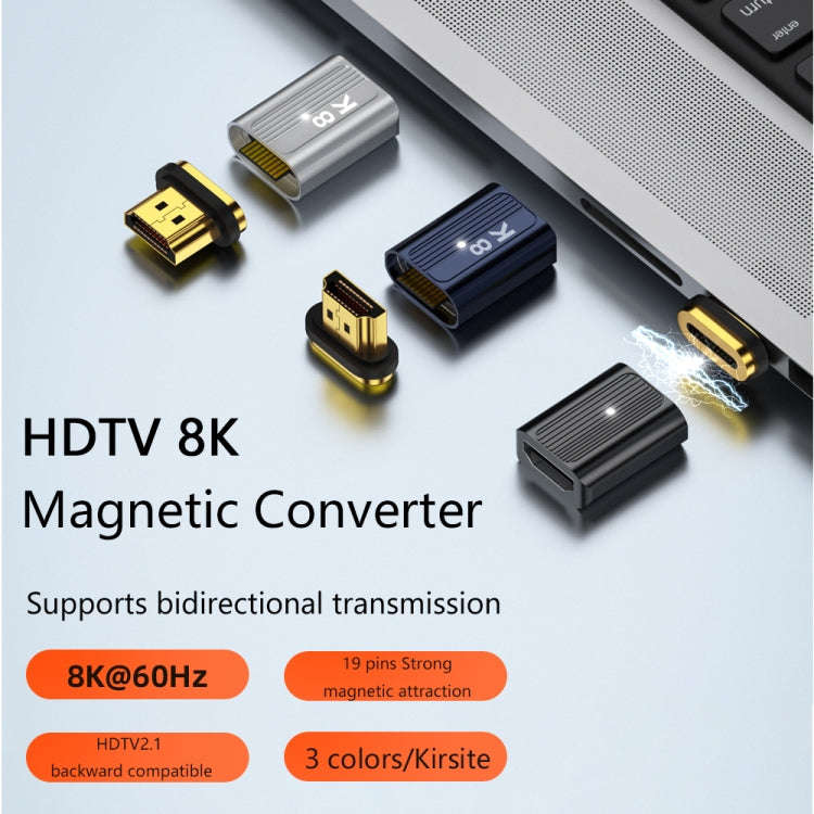 8K 60Hz HDMI Male to HDMI Female Magnetic Adapter (Blue)