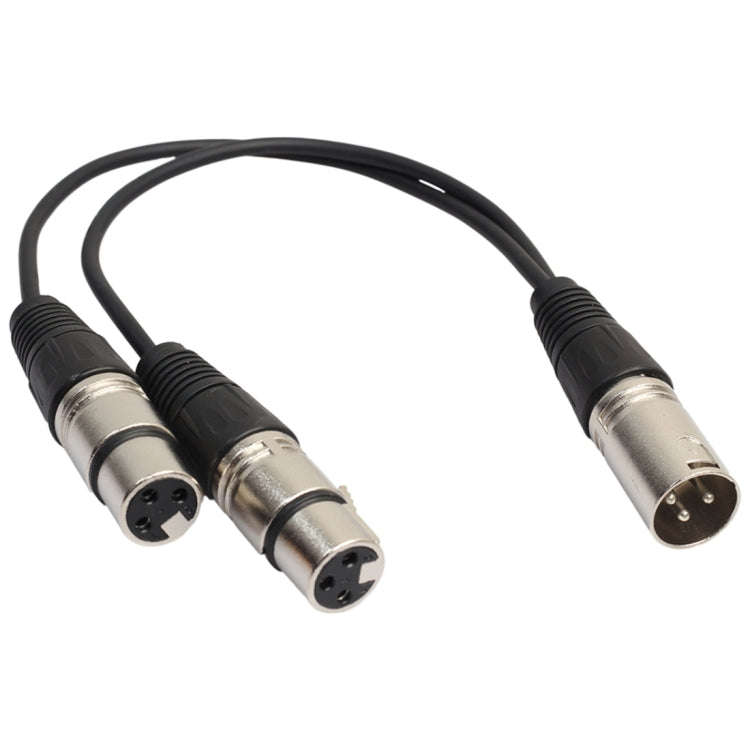 30cm 3 Pin XLR CANNON 1 Male to 2 Female Audio Connector Adapter Cable for Microphone / Audio Equ...
