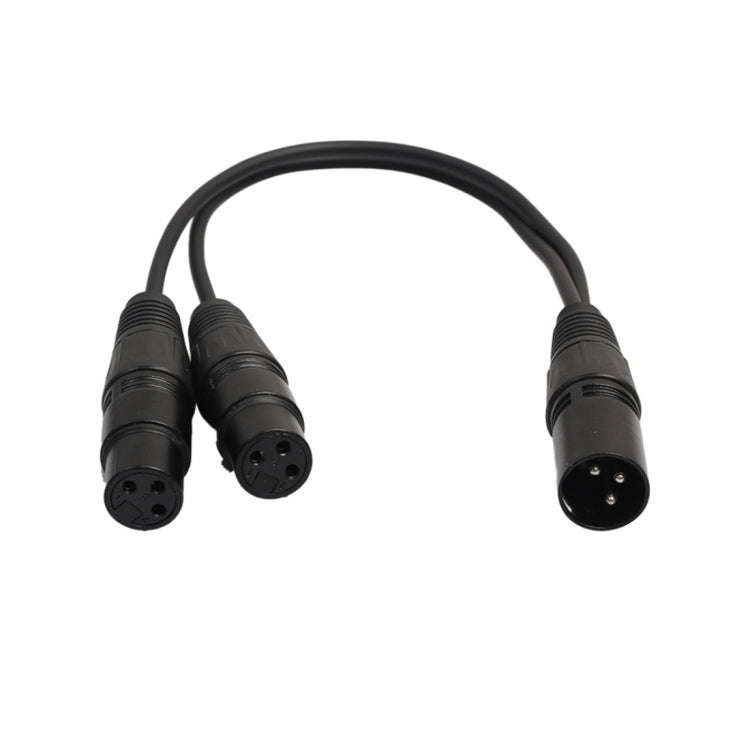 30cm 3 Pin XLR CANNON 1 Male to 2 Female Audio Connector Adapter Cable for Microphone / Audio Equ...