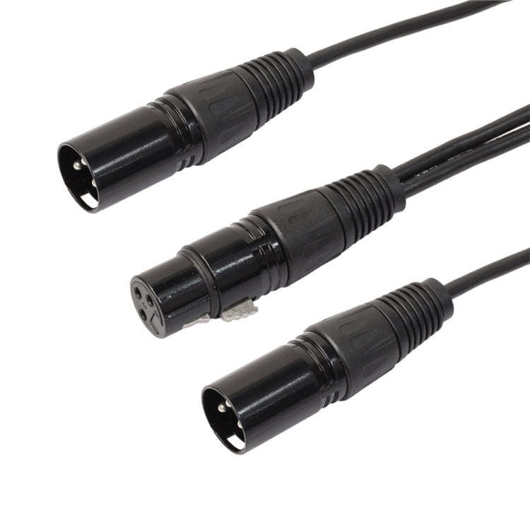 30cm 3 Pin XLR CANNON 1 Female to 2 Male Audio Connector Adapter Cable for Microphone / Audio Equ...