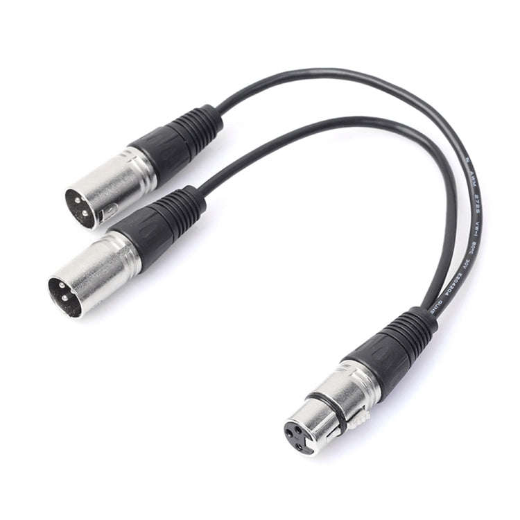 30cm 3 Pin XLR CANNON 1 Female to 2 Male Audio Connector Adapter Cable for Microphone / Audio Equ...