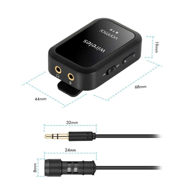 Yanmai BT8 Bluetooth Wireless Microphone (Black)