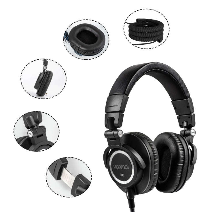 Yanmai D98 Professional Recording Monitor Headphone (Silver Grey)