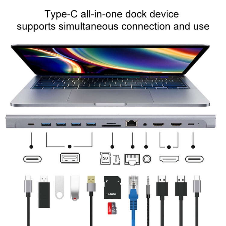LS1094 12 in 1 Type-C to Dual HDMI Docking Station