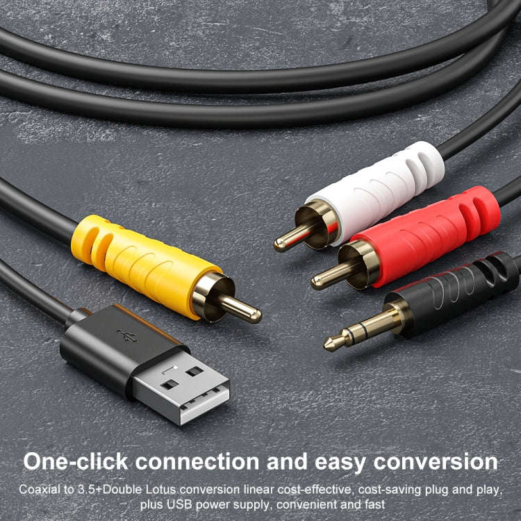 Coaxial Audio to 3.5mm + Dual RCA Converter
