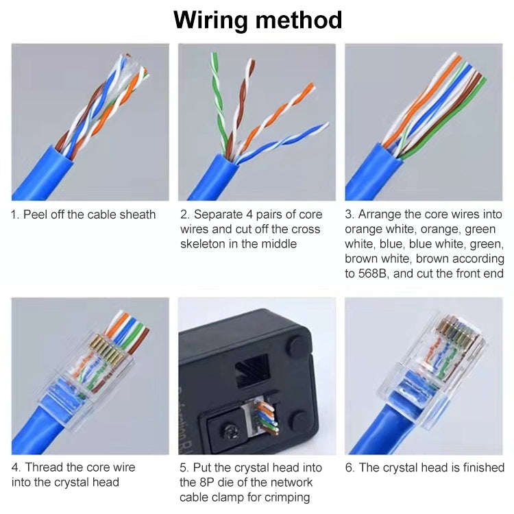 10pcs /Pack Cat6e Unshielded Pass Through RJ45 Connector Modular Plug