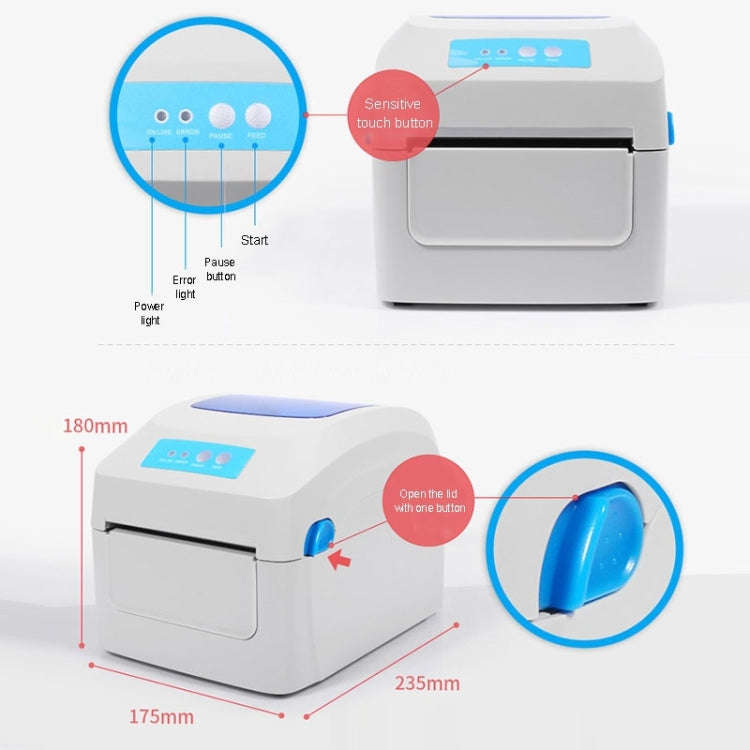 GPRINTER GP1324D Bluetooth USB Port Thermal Automatic Calibration Barcode Printer, Max Supported ...