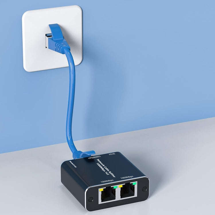 KC-E102 1000M LAN 1 to 2 RJ45 Splitter Adapter Ethernet Network Female Connector