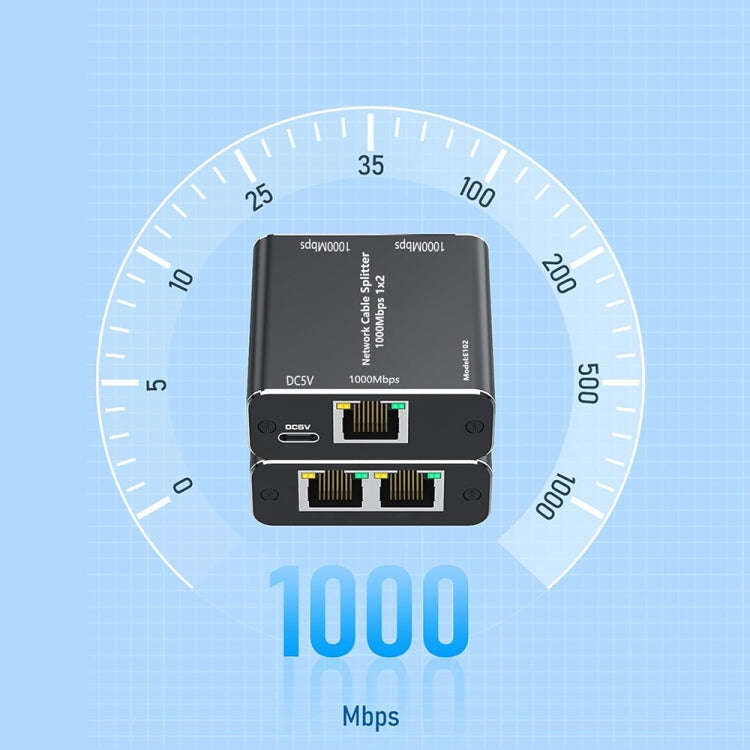 KC-E102 1000M LAN 1 to 2 RJ45 Splitter Adapter Ethernet Network Female Connector
