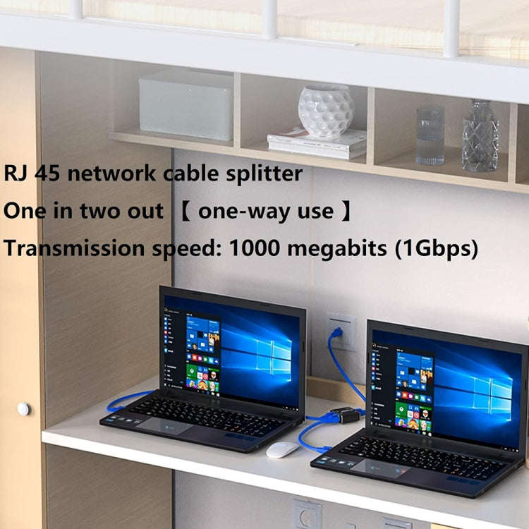 KC-E102 1000M LAN 1 to 2 RJ45 Splitter Adapter Ethernet Network Female Connector