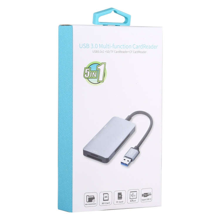 5 In 1 Dual USB 3.0 + CF + TF + SD Multi-function USB 3.0 Card Reader