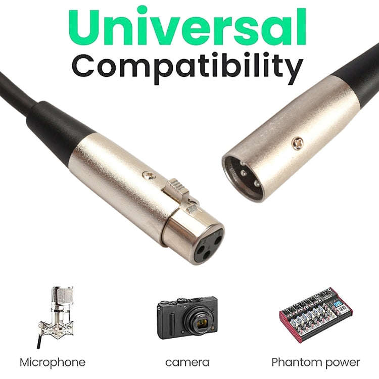 1m 3-Pin XLR Male to XLR Female MIC Shielded Cable Microphone Audio Cord